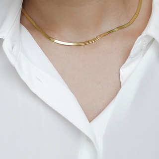 favr.co — Herringbone choker (stainless steel+18k gold) สร้อยคอลายแฉกก้างปลา