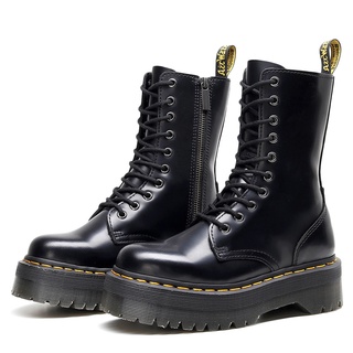 ภาพขนาดย่อของสินค้าDr. Martens Men's Jadon Platform 10-Hole Martin Boots For Men Side Zipper British Long Boots Couple Boots