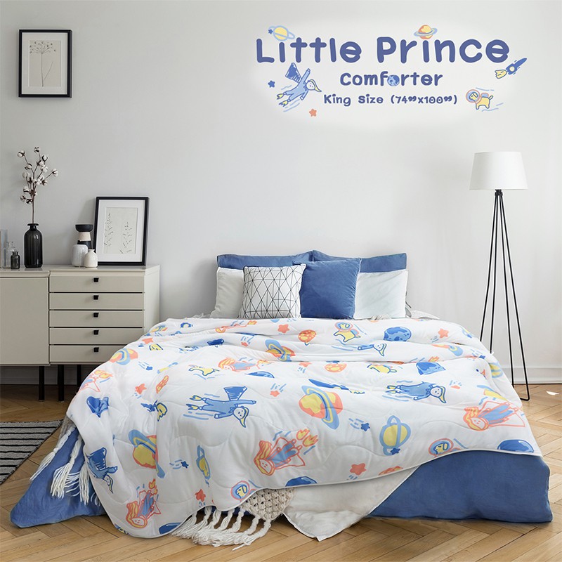 ภาพหน้าปกสินค้าผ้าห่มนวม 6ฟุต ลายการ์ตูน เจ้าชายน้อย Little Prince นุ่ม