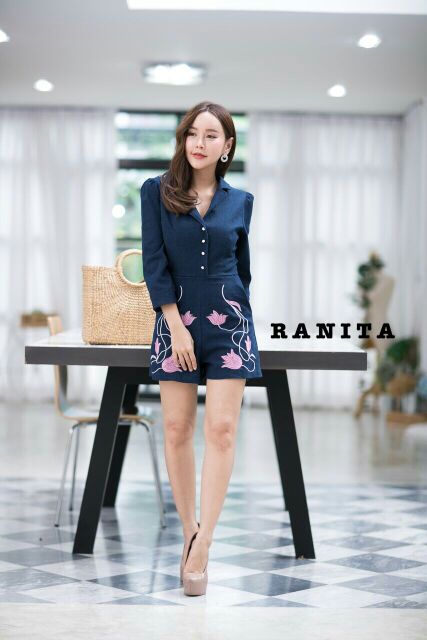 ranita-ร้อมส่งค่ะ-ขายดีมากกกกเจ้าค่ะ-denim-playsuit-มาล้าววววค่ะ-งานเพลล์สูทขาสั้นเนื้อผ้าดี-ยีนส์ญี่ป