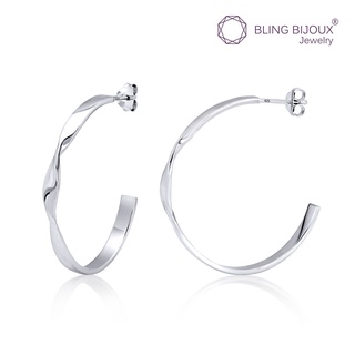 Bling Bijoux ต่างหูเงินแท้ 925 แบบห่วง Minimal Style เรียบง่ายมีสไตล์ เหมาะสำหรับทุกวัน