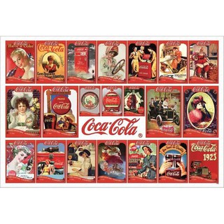 โปสเตอร์ โฆษณา โค้ก โบราณ Coca Cola Coke Vintage Advertisign MIX POSTER 24”x35” Inch Classic Label Logo Retro Antique V4