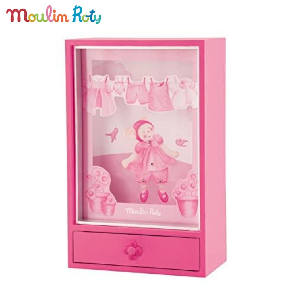 moulin-roty-กล่องดนดรีไม้-หีบเพลงไม้-music-box-มีลิ้นชักเก็บของ-ตุ๊กตาเต้นได้-lila-musicbox-mr-643106