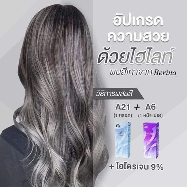 เบอริน่า-เซตสี-a21-a6-สี-highlight-สีย้อมผม-สีผม-ครีมย้อมผม-เปลี่ยนผม-berina-a21-a6-สี-highlight-hair-color-cream