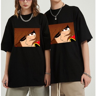 เสื้อยืดโอเวอร์ไซส์เสื้อยืดราคาถูกMen Space Pirate Capn Harlock Arcadia Yuki Tadashi Anime T-Shirts Funny Tops Albator S