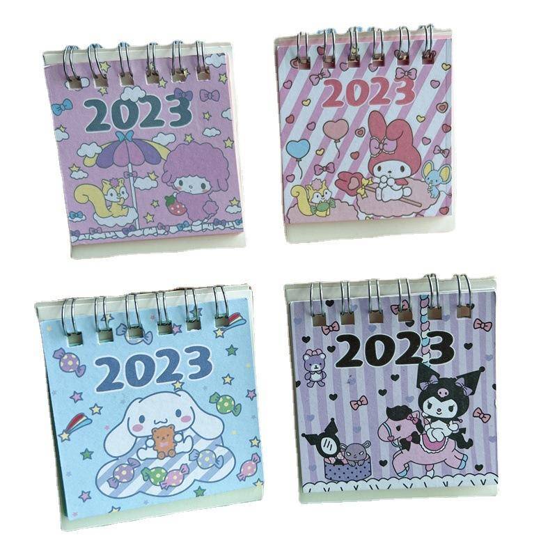 ปฏิทินตั้งโต๊ะ-ลายการ์ตูน-sanrio-mymelody-kuromi-cinnamoroll-ปี-2023-สําหรับเด็ก