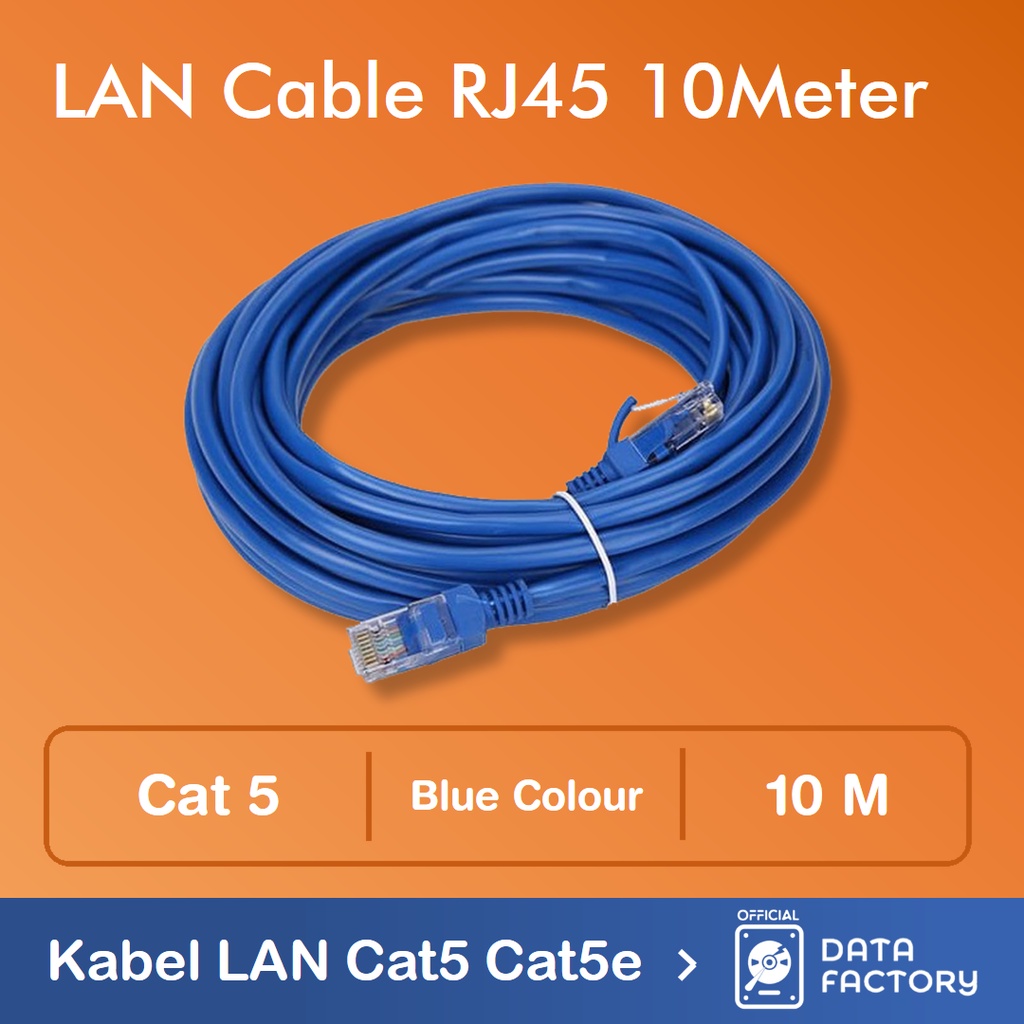 สายเคเบิลอีเธอร์เน็ต LAN RJ45 UTP Cat5 Cat5 สีฟ้า ขนาด 10 เมตร 10 เมตร ...