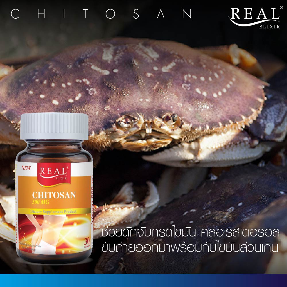 ภาพสินค้าReal Elixir Chitosan 500 mg. (60 เม็ด) จากร้าน nutritionprofess บน Shopee ภาพที่ 2