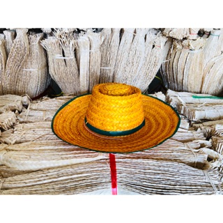 สินค้า หมวกแดงคัด ไม้ไผ่ย้อมสีส้ม ปีกกว้าง 4 นิ้ว By Niran.hat