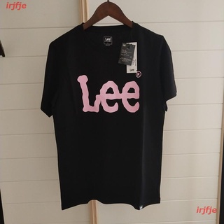 Lee เสื้อยืดคอกลมแขนสั้นพิมพ์ลายโลโก้สําหรับผู้ชาย เสื้อยืด ดพิมพ์ลาย เสื้อยืดผ้าฝ้าย คอกลม cotton แฟชั่น discount Unise