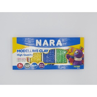 ์NARA MODELLING CLAY ดินน้ำมันไร้สาร ปลอดภัยสำหรับเด็ก 5 สี 1 กล่อง ปริมาณ 120 กรัม