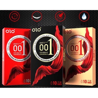 ถุงยางอนามัย oloรุ่นใหม่ (10ชิ้น/1กล่อง) แบบบาง ขนาด 0.01 มิล **ไม่ระบุชื่อสินค้าหน้ากล่อง**