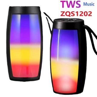 ลำโพงZQS1202 Wirless Bluetooth Speaker ลำโพงพร้อมไฟLEDในตัว รองรับการเล่นTF card / USB Port ลำโพงกลางแจ้ง ลำโพงบลูทูธแบบ