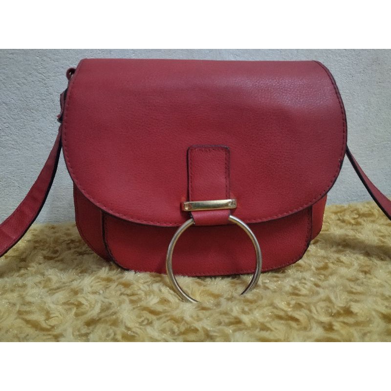 กระเป๋าหนัง TATI DIFFUSION สีแดง ขนาด9*8