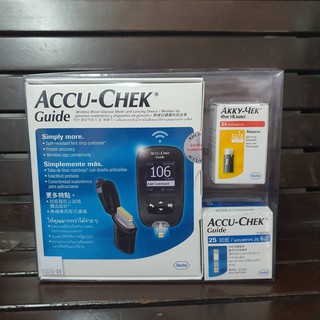 ACCU-CHEK รุ่น GUIDE เครื่องตรวจระดับน้ำตาลในเลือดแบบไร้สาย (ตรวจเบาหวาน)