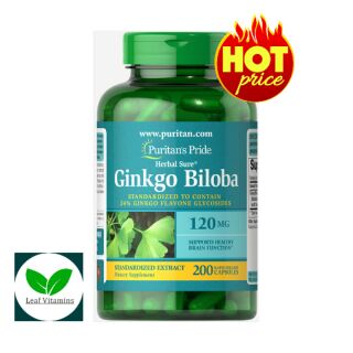 ภาพหน้าปกสินค้าPuritan\'s Pride Ginkgo Biloba Standardized Extract 120 mg / 200 Capsules ที่เกี่ยวข้อง