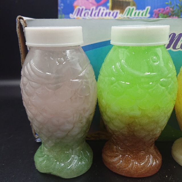 สไลม์-slime-สี-อะตอมมหัศจรรย์-ทรงขวดลายปลา-หลายสี-ราคาถู๊กถูก-ชิ้นละ-30-บาทเท่านั้น