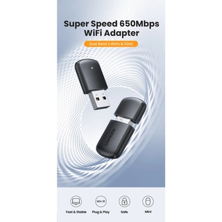ภาพขนาดย่อของภาพหน้าปกสินค้าUgreen Mini 650Mbps Dual Band 5Ghz & 2.4GHz WiFi Adapter จากร้าน warmuily บน Shopee