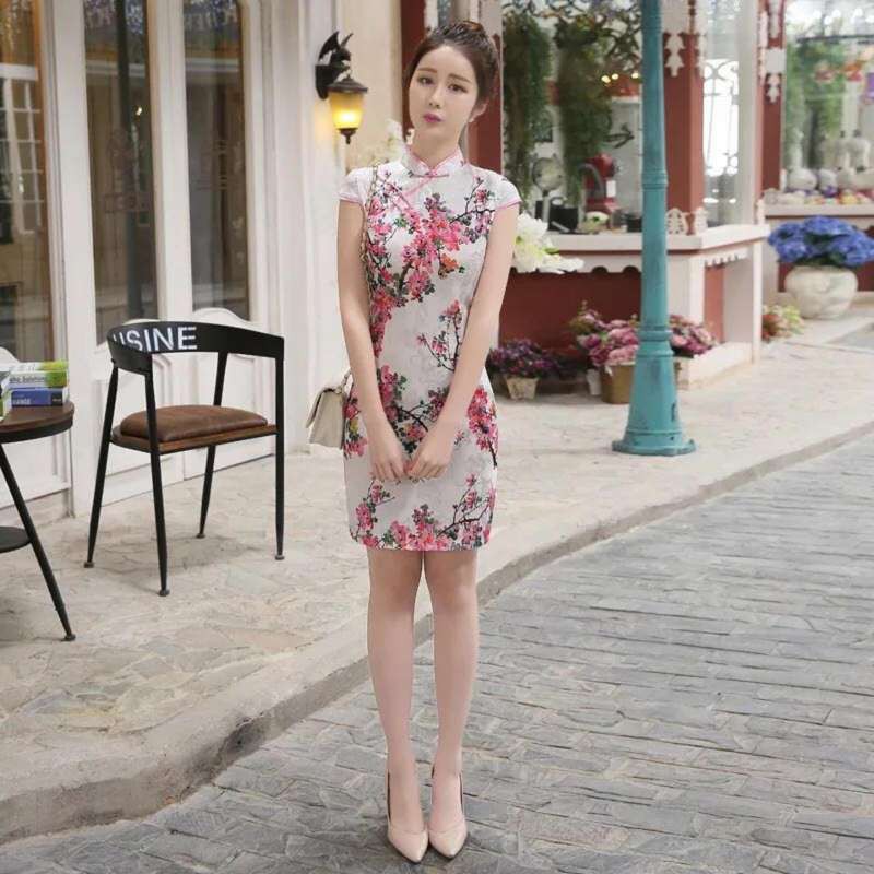 cheongsam-ชุดกี่เพ้าหญิง-แขนสั้น