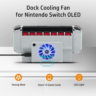 ภาพหน้าปกสินค้าDobe Dock พัดลมระบายความร้อน พร้อมที่เก็บการ์ดเกม สีขาว สําหรับ Nintendo Switch OLED ที่เกี่ยวข้อง