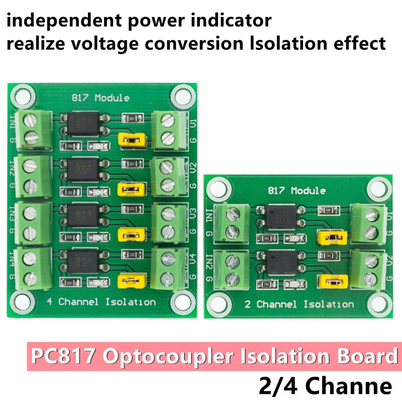 PC817 2 4 ช่อง Optocoupler บอร์ดแยกแรงดันไฟฟ้าอะแดปเตอร์แปลง 3.3 V ถึง ...
