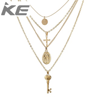Womens MultiCross Key Human Head Pendant Necklace 14408 for girls for women low price
