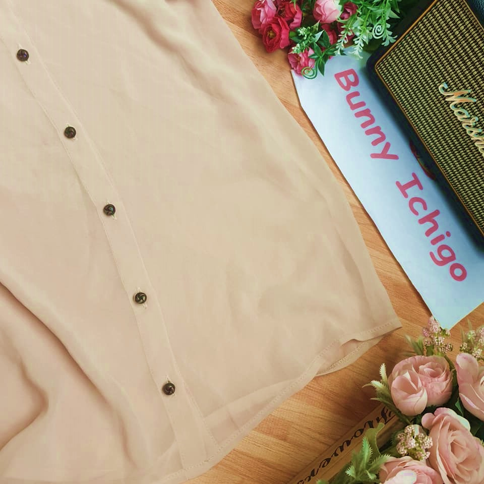 breeze-เสื้อเชิ๊ต-อก-36-นิ้ว-ผ้าชีฟอง-แขนสั้น-มือสอง-สภาพดี-จากญี่ปุ่น
