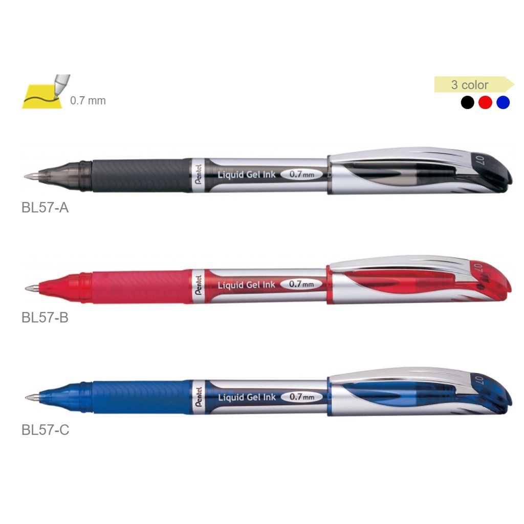 Pentel ปากกาหมึกเจล เพนเทล Energel Deluxe Cap BL57 0.7mm เปลี่ยนใส้ได้ ...