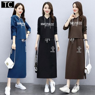สินค้า TC ชุดเซ็ต 2 ชิ้น เสื้อฮู้ดแขนยาว แฟชั่นผู้หญิงสไตล์เกาหลี ดีไซน์สวยงาม ทันสมัย รุ่น2717