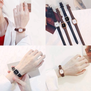 สินค้า นาฬิกาข้อมือสตรี Retro Simple Square เข็มขัดนิกเก๋นาฬิกาเกาหลี