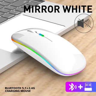 ภาพขนาดย่อของภาพหน้าปกสินค้าเมาส์ไร้สาย มีแบตในตัว ไร้เสียง Wireless Mouse บลูทูธ จากร้าน l.g.t. บน Shopee