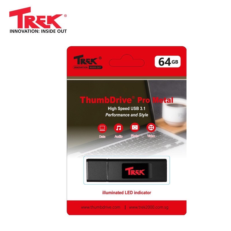 ภาพสินค้าTrek TD Pro Metal แฟลชไดร์ฟรุ่นพิเศษดูมีราคาและเรียบง่าย ใช้วัสดุระดับดี USB 3.1 Flash Drive 32GB/64GB LED จากร้าน thumbdriveplusth บน Shopee ภาพที่ 7