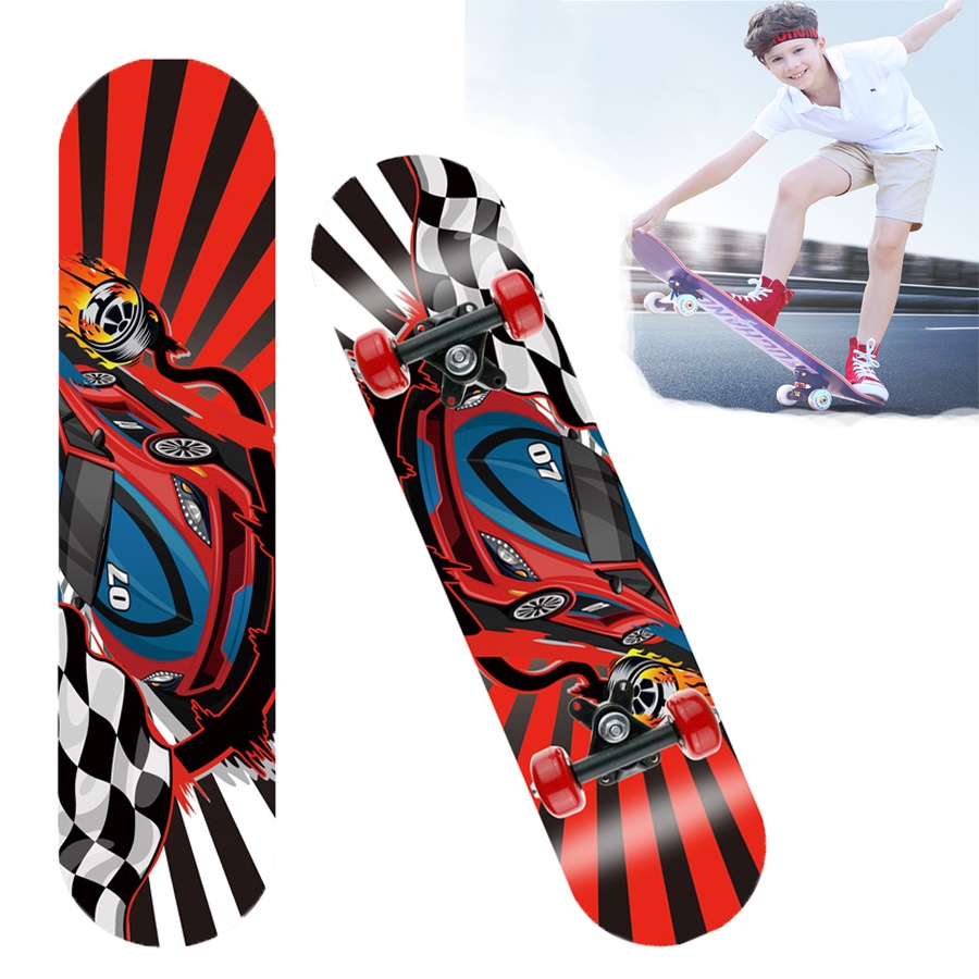 สเก็ตบอร์ด-skateboard-สำหรับผู้เริ่มเล่น-สำหรับเด็ก-ลายการ์ตูน-สำหรับอายุ-2-6ปี-ขนาด-60-ซม-aliziishop