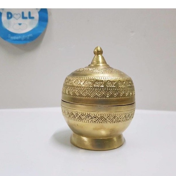 brass-byfa-ผอบกลม-ผอบทองเหลืองลายโบราณ-ตลับกลม-ตลับใหญ่-ผอบ-งานบ้านปะอาว