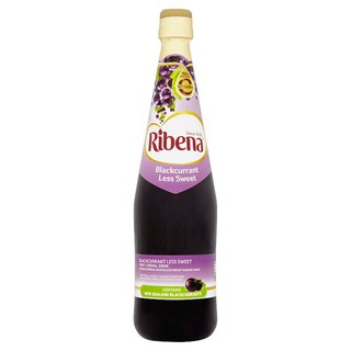 Ribena Blackcurrant Less Sweet Fruit Cordial Drink 1 Litre