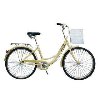 จักรยานแม่บ้าน จักรยานแม่บ้าน BALLET 24 นิ้ว สีน้ำตาลอ่อน จักรยาน กีฬาและฟิตเนส CITY BIKE MOVING BALLET 24” LIGHT BROWN