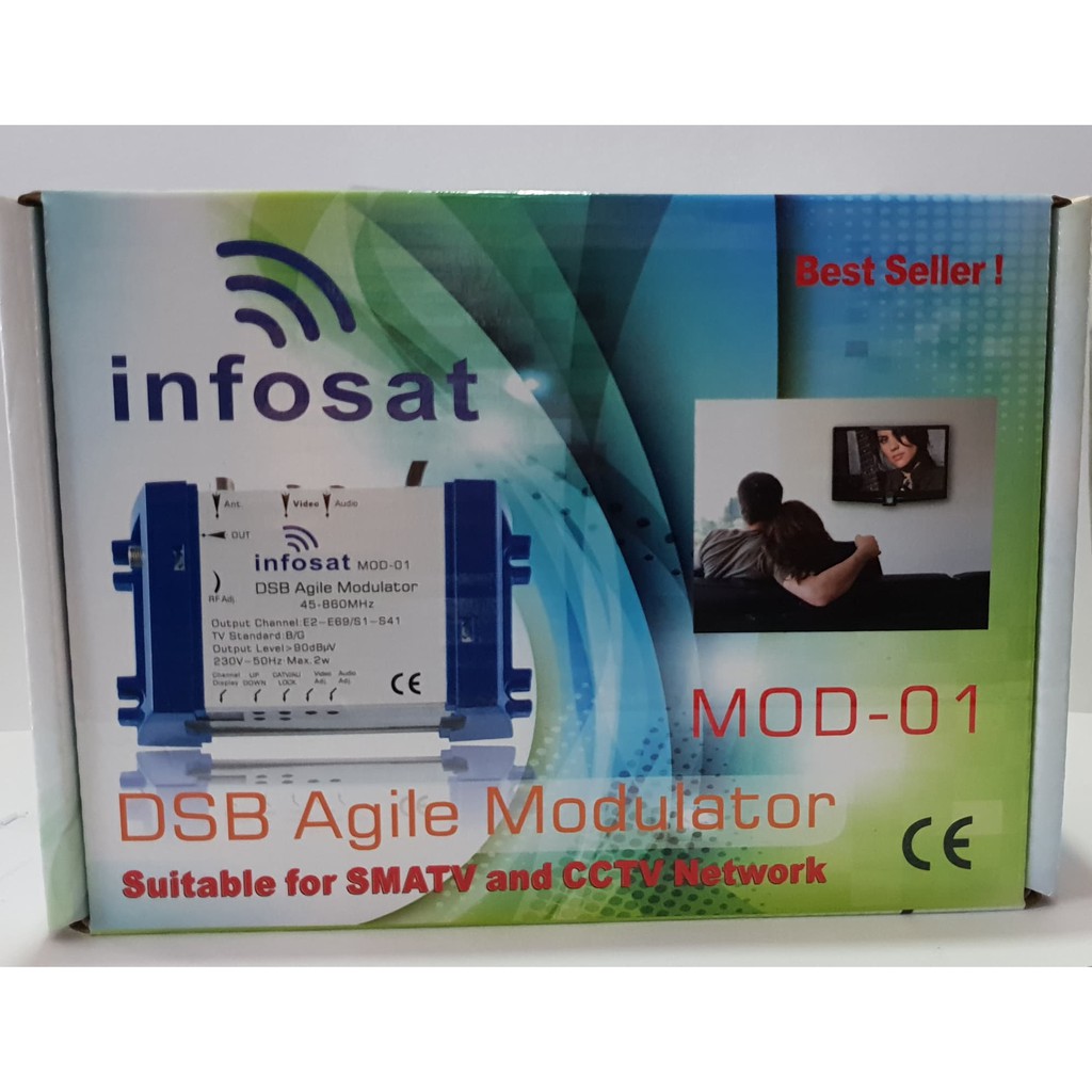 Modulator อุปกรณ์แปลงสัญญาณ AV เป็น RF รุ่น MOD-1 ยี่ห้อ INFOSAT ...