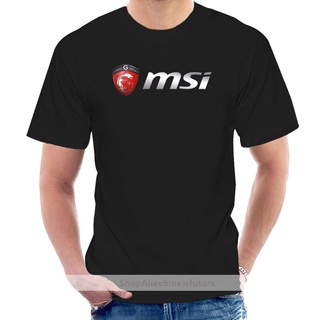 พิมพ์ลายวินเทจใหม่ เสื้อยืดลําลอง แขนสั้น พิมพ์ลายโลโก้เกมมิ่ง Msi สําหรับผู้ชาย @000834 Nhkfhl63lhejlp50