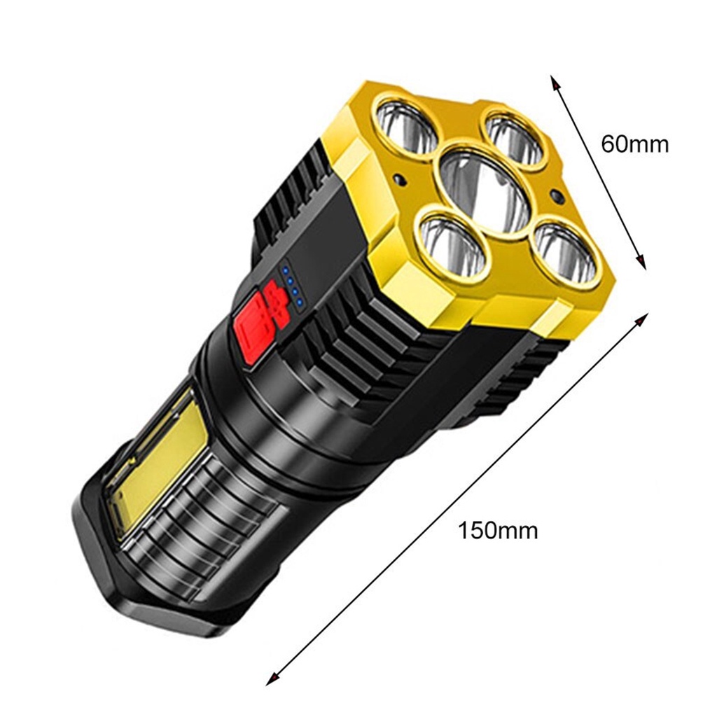 ไฟฉาย-ไฟฉายแรงสูง-4-ตา-led-ส่องสว่างระยะไกล-ชาร์จ-usb-ไฟฉายพกพา-ไฟฉายระยะไกล-พร้อมส่ง