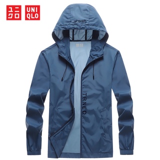 Uniqlo เสื้อแจ็กเก็ตกันลม กันแดด ระบายอากาศ บางพิเศษ แฟชั่นสําหรับผู้ชาย