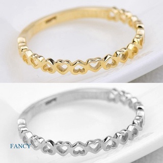 Fancy แหวนหมั้น รูปหัวใจน่ารัก สีทอง 14k เครื่องประดับ สําหรับผู้หญิง