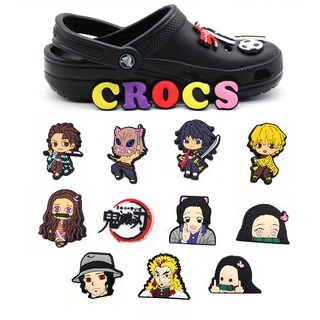 ใหม่ จี้การ์ตูนอนิเมะดาบพิฆาตอสูร Crocs Jibbitz PVC สําหรับตกแต่งรองเท้า Crocs DIY