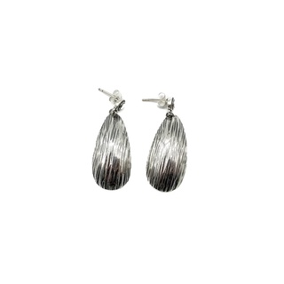 DSP ต่างหูเงิน จี้ลายเปลือกไม้ เงินแท้ 925 : DSP 925 Sterling Silver Earing [ESPM0030]