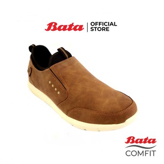 Bata COMFIT MENS CASUAL รองเท้าลำลองชาย หนังเทียม แบบสวม สีน้ำตาล รหัส 8514661