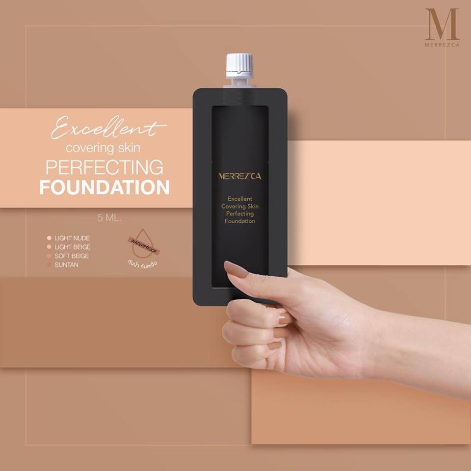 ภาพหน้าปกสินค้าMerrezca รองพื้นกันน้ำ แบบซอง Excellent Covering Skin Perfecting Foundation จากร้าน 1stbestseller บน Shopee