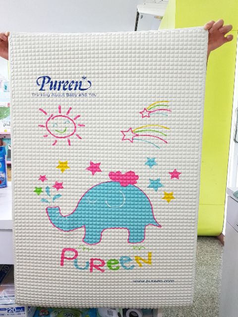 ผ้ายางปูนอนกันเปื้อนอัดลม-ผ้ายางรองฉี่-ผ้ารองฉี่60x90cm-เพียวรีน-pureen