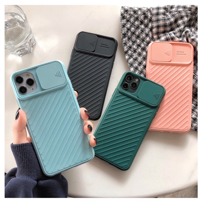 เคสเเบบมีที่สไลด์ปิดกล้อง-สีสันสดใส-สำหรับ-iphone-11-pro-pro-max-iphone-7เคสโทรศัพท์ซิลิโคน-tpu-สำหรับ-iphone-8