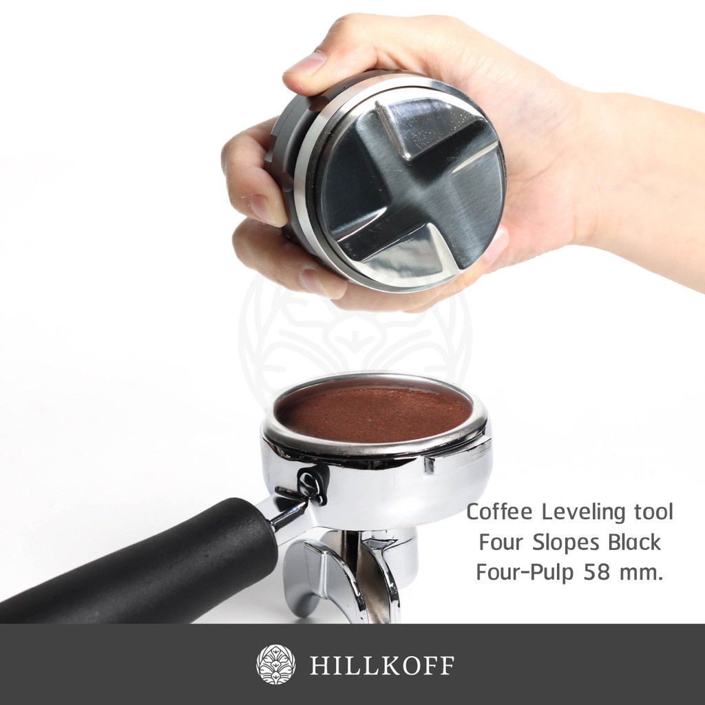 Hillkoff : ที่เกลี่ยกาแฟ มาการอง Four-Pulp Black Type Coffee Leveling ...