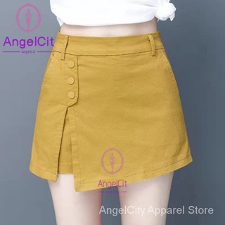 Angelcity※ กางเกงขาสั้น เอวสูง ยางยืด ลําลอง สองชิ้น เหมาะกับฤดูใบไม้ผลิ และฤดูร้อน สําหรับผู้หญิง 2021