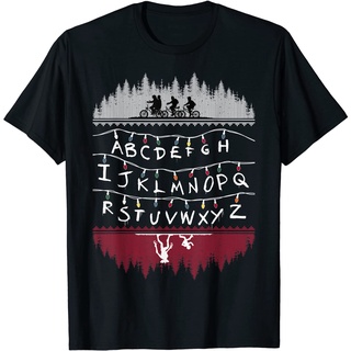 เสื้อยืดอินเทรนด์ผู้ชายอินเทรนด์ผู้หญิงเสื้อยืด พิมพ์ลายตัวอักษร Netflix Stranger Things สําหรับผู้ชายS-3XL